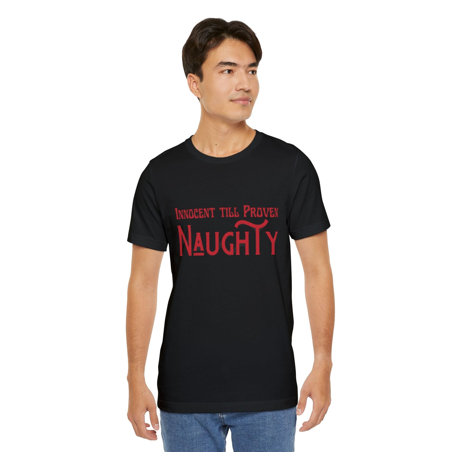 Innocent Till Proven Naughty Jersey T-Shirt