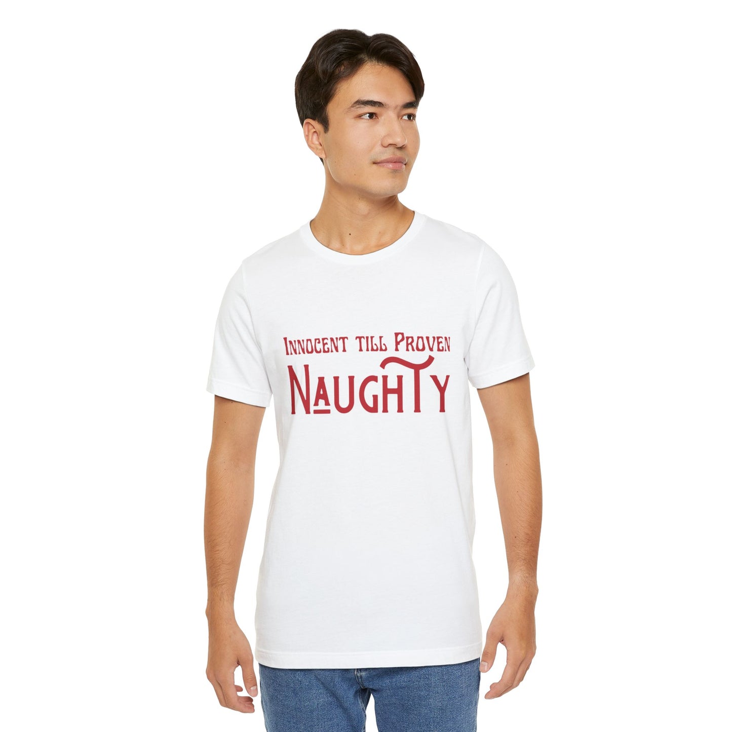 Innocent Till Proven Naughty Jersey T-Shirt