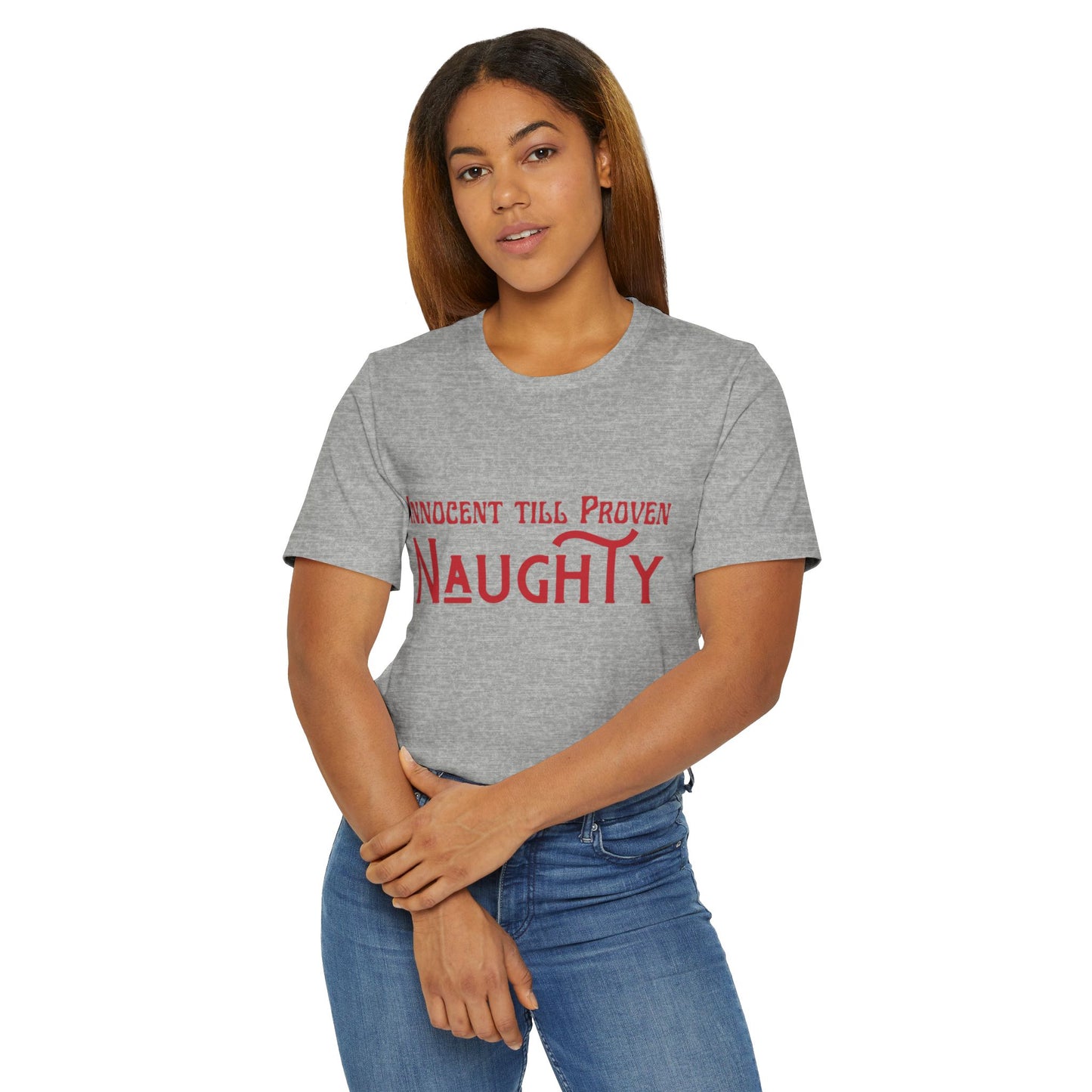 Innocent Till Proven Naughty Jersey T-Shirt