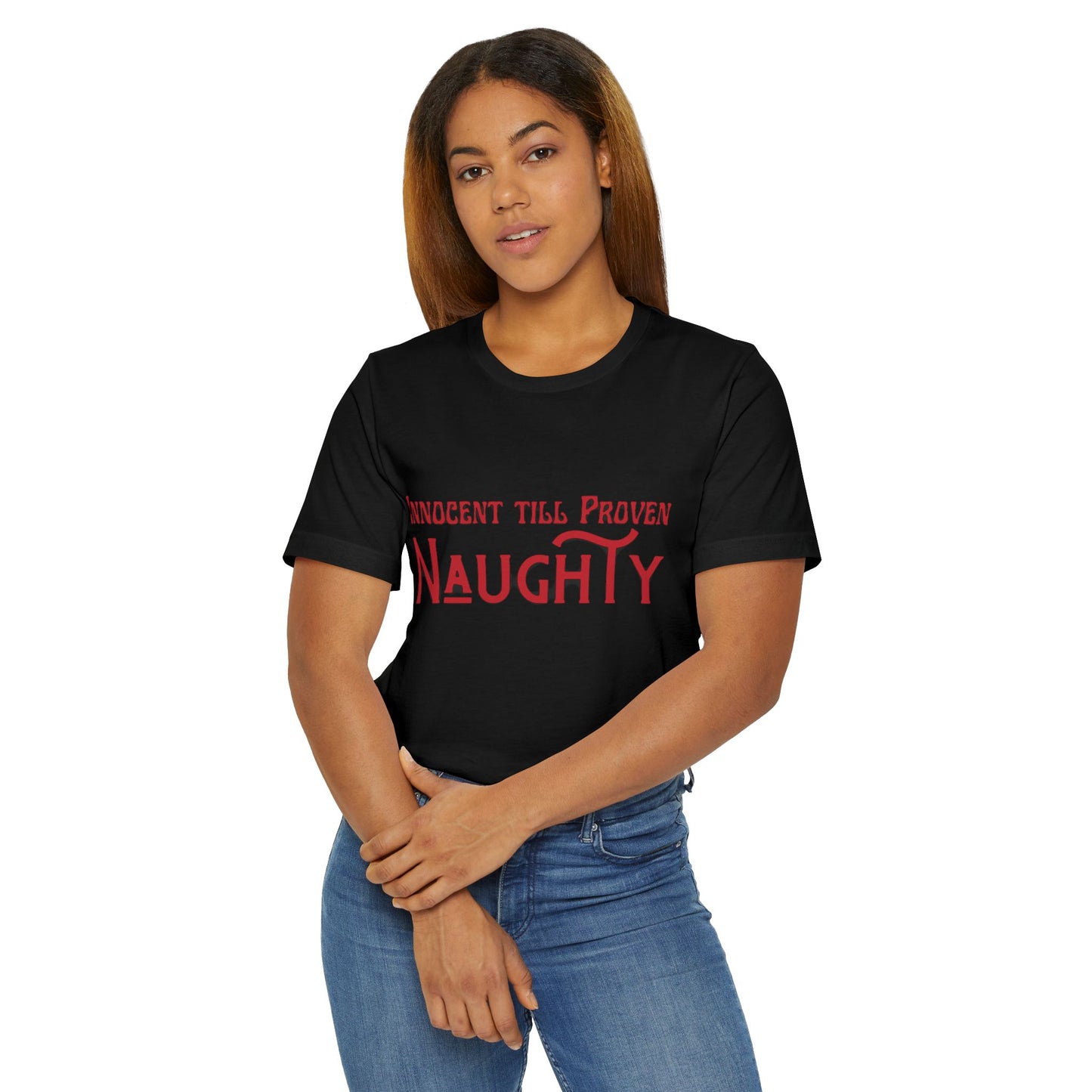 Innocent Till Proven Naughty Jersey T-Shirt