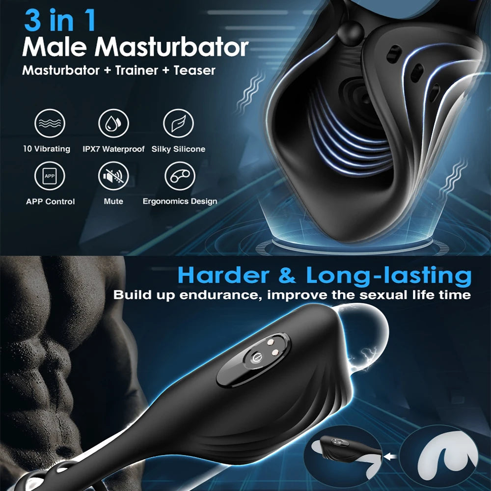 Bluetooth Penis Vibrator with Cock Ring