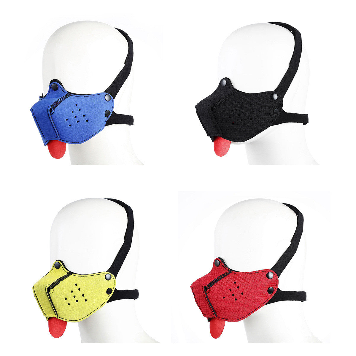 Rubber Dog Mask with Detachable Nose