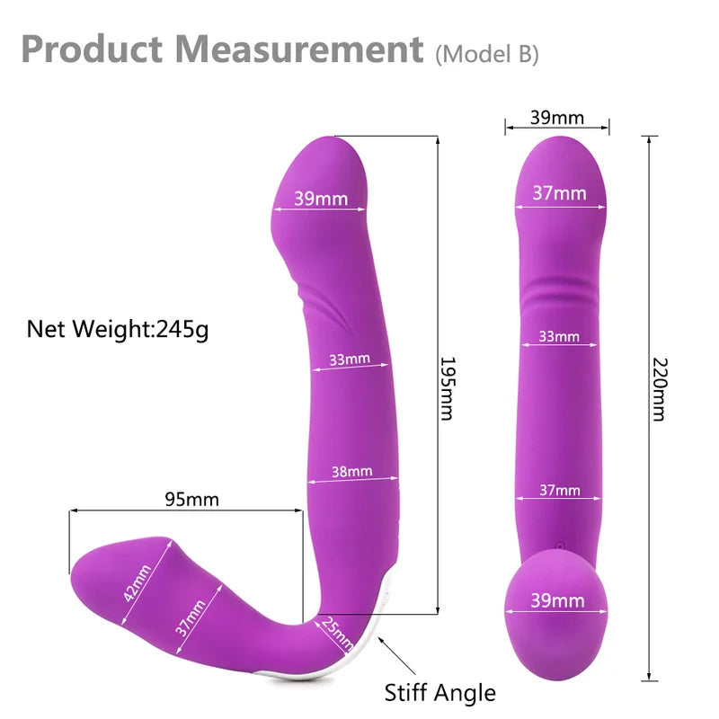 Remote Control Strapless Strap-On Dildo Vibrator