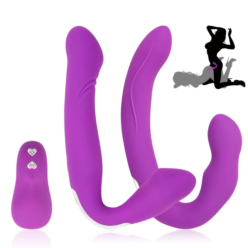 Remote Control Strapless Strap-On Dildo Vibrator