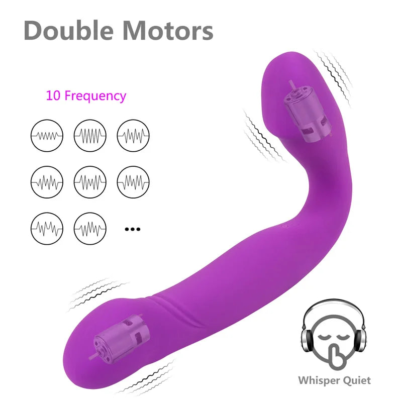 Remote Control Strapless Strap-On Dildo Vibrator