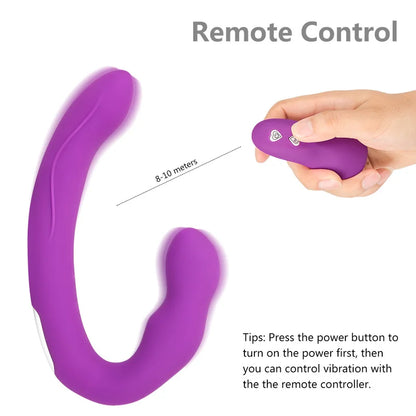 Remote Control Strapless Strap-On Dildo Vibrator