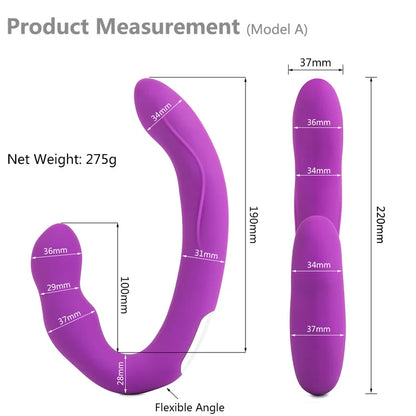 Remote Control Strapless Strap-On Dildo Vibrator