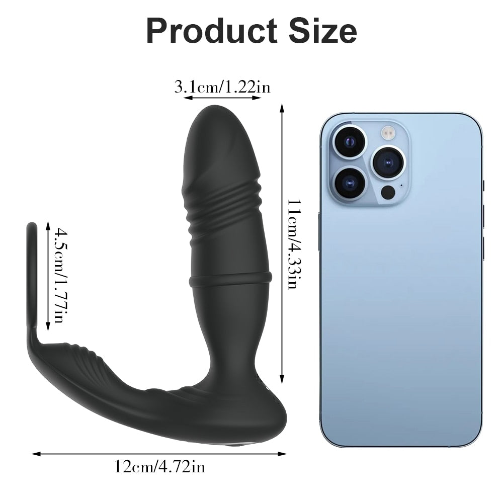 App Controlled Vibrating & Thrusting Anal Plug